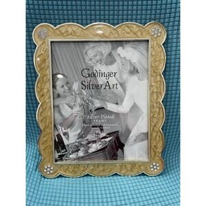 Godinger Silver Art Silver-plated 8x10" Photo Frame Gold Embellished Rhinestones